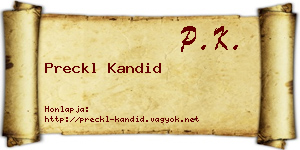 Preckl Kandid névjegykártya